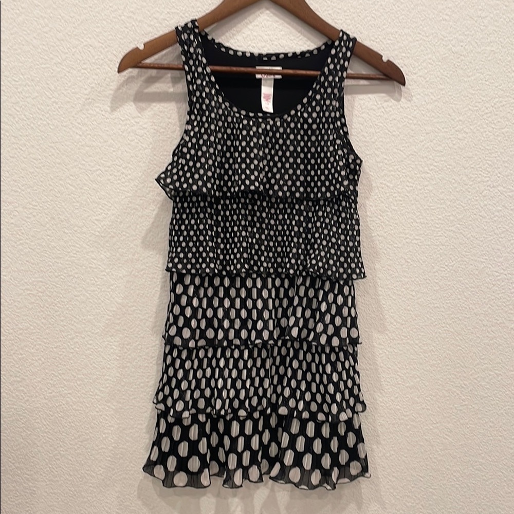 Justice Black and White Polka Dot Kids Dress